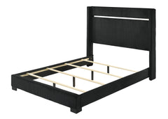Gennro Black Upholstered Panel Bedroom Set - Ornate Home
