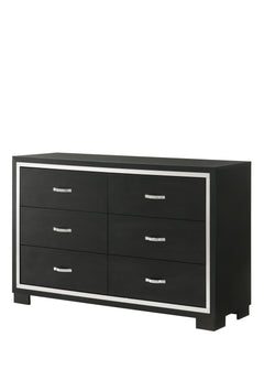 Gennro Black Upholstered Panel Bedroom Set - Ornate Home