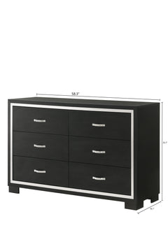 Gennro Black Upholstered Panel Bedroom Set - Ornate Home