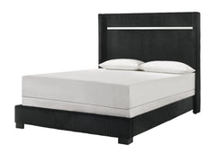 Gennro Black Upholstered Panel Bedroom Set - Ornate Home