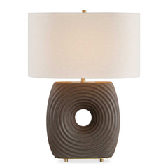 Geno Brown Concentric Ribbed Table Lamp - Ornate Home