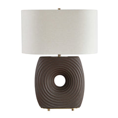 Geno Brown Concentric Ribbed Table Lamp - Ornate Home