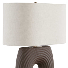 Geno Brown Concentric Ribbed Table Lamp - Ornate Home
