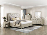 Genoa Beige Queen Platform Bed With Footboard Storage - Ornate Home