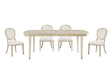 Genoa Ivory/Light Oak 5-Piece Dining Table Set - Ornate Home