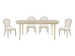 Genoa Ivory/Light Oak 5-Piece Dining Table Set - Ornate Home