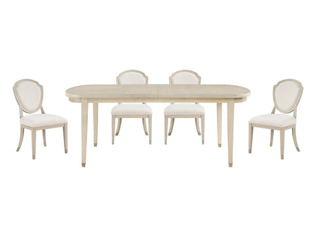 Genoa Ivory/Light Oak 5-Piece Dining Table Set - Ornate Home