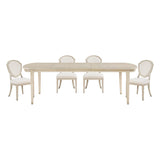 Genoa Ivory/Light Oak 5-Piece Dining Table Set - Ornate Home