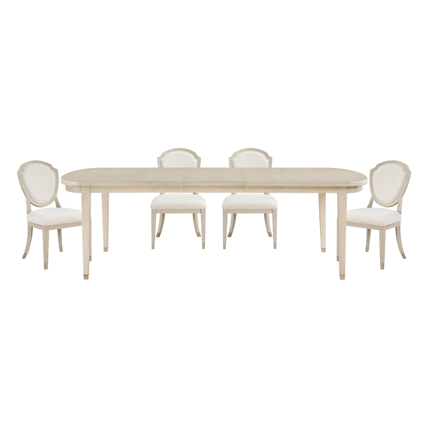 Genoa Ivory/Light Oak 5-Piece Dining Table Set - Ornate Home