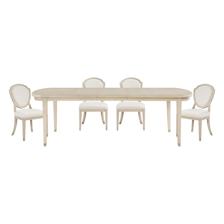 Genoa Ivory/Light Oak 5-Piece Dining Table Set - Ornate Home