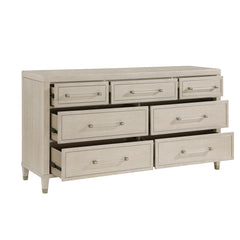 Genoa Ivory/Light Oak 5-Piece Queen Bedroom Set - Ornate Home