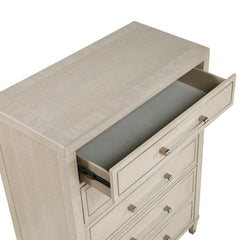 Genoa Ivory/Light Oak 5-Piece Queen Bedroom Set - Ornate Home