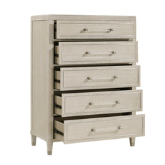Genoa Ivory/Light Oak 5-Piece Queen Bedroom Set - Ornate Home