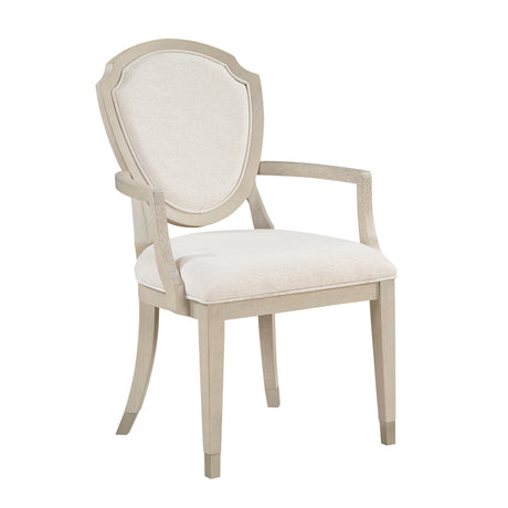 Genoa Ivory/Light Oak Arm Chair - Ornate Home