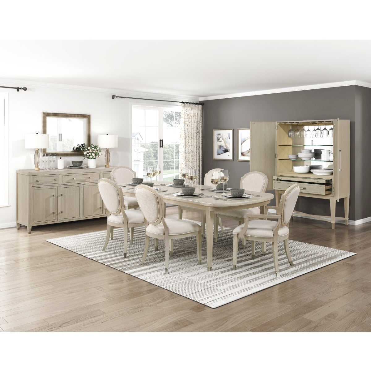 Genoa Ivory/Light Oak Arm Chair (Set of 2) - Ornate Home