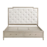 Genoa Ivory/Light Oak California King Platform Bed - Ornate Home