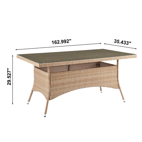 Genoa Patio 6-Person Dining Set with Glass Table Top - Ornate Home