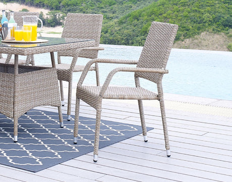 Genoa Patio Dining Armchair in Nature Tan Weave - Ornate Home