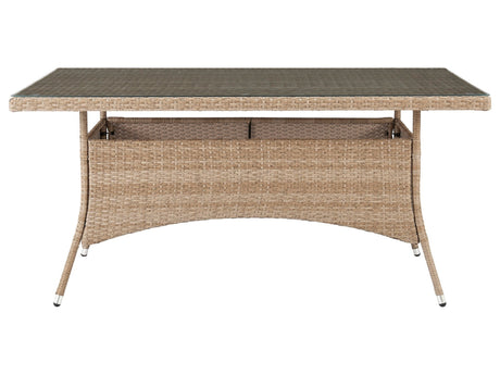 Genoa Patio Dining Table in Nature Tan Weave - Ornate Home