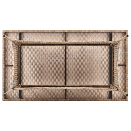 Genoa Patio Dining Table in Nature Tan Weave - Ornate Home
