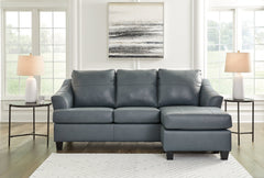Genoa Steel Leather L Shape RAF Chaise Sofa - Ornate Home