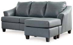 Genoa Steel Leather L Shape RAF Chaise Sofa - Ornate Home