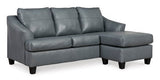 Genoa Steel Leather L Shape RAF Chaise Sofa - Ornate Home