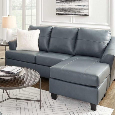 Genoa Steel Leather L Shape RAF Chaise Sofa - Ornate Home