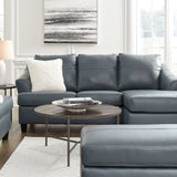 Genoa Steel Leather L Shape RAF Chaise Sofa - Ornate Home