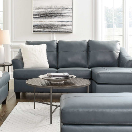 Genoa Steel Leather L Shape RAF Chaise Sofa - Ornate Home