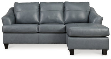 Genoa Steel Leather L Shape RAF Chaise Sofa - Ornate Home