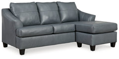 Genoa Steel Leather L Shape RAF Chaise Sofa - Ornate Home