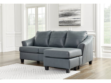 Genoa Steel Leather L Shape RAF Chaise Sofa - Ornate Home