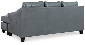 Genoa Steel Leather L Shape RAF Chaise Sofa - Ornate Home