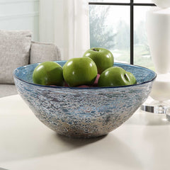 Genovesa Aqua Glass Bowl - Ornate Home
