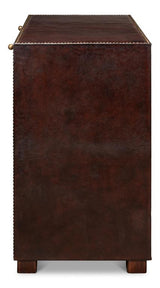 Gentleman's Brown Studded Chest - Ornate Home