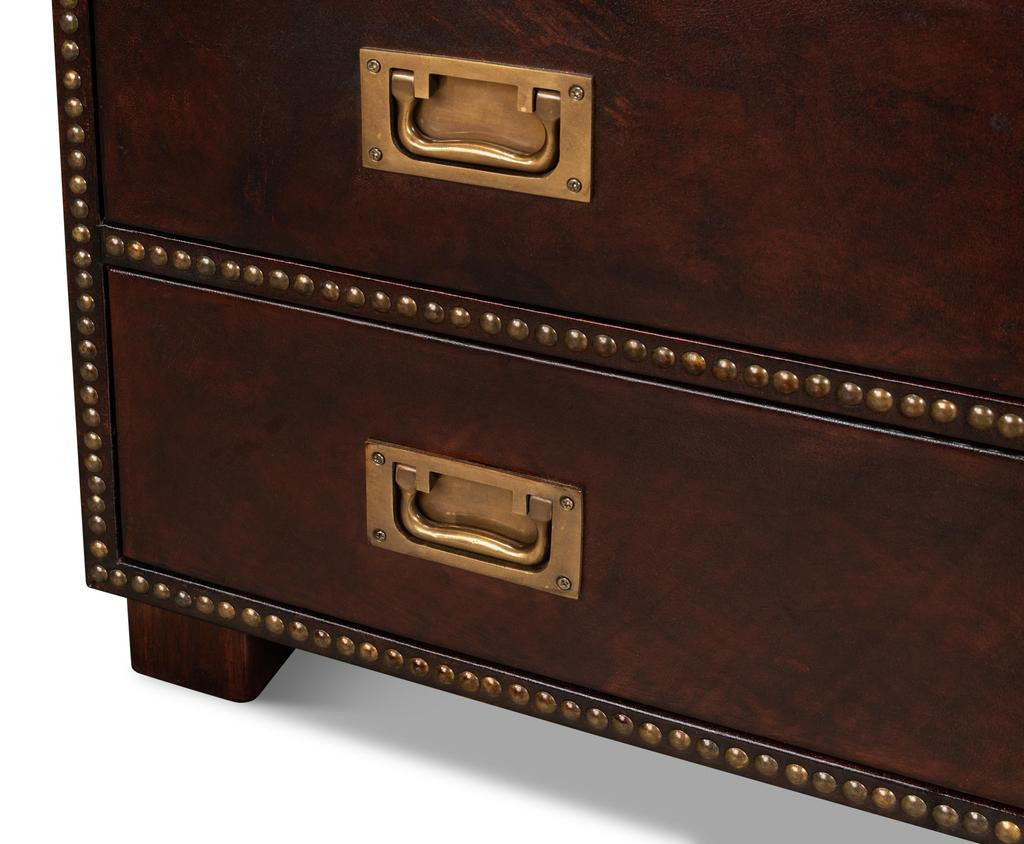Gentleman's Brown Studded Chest - Ornate Home