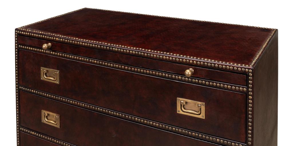 Gentleman's Brown Studded Chest - Ornate Home