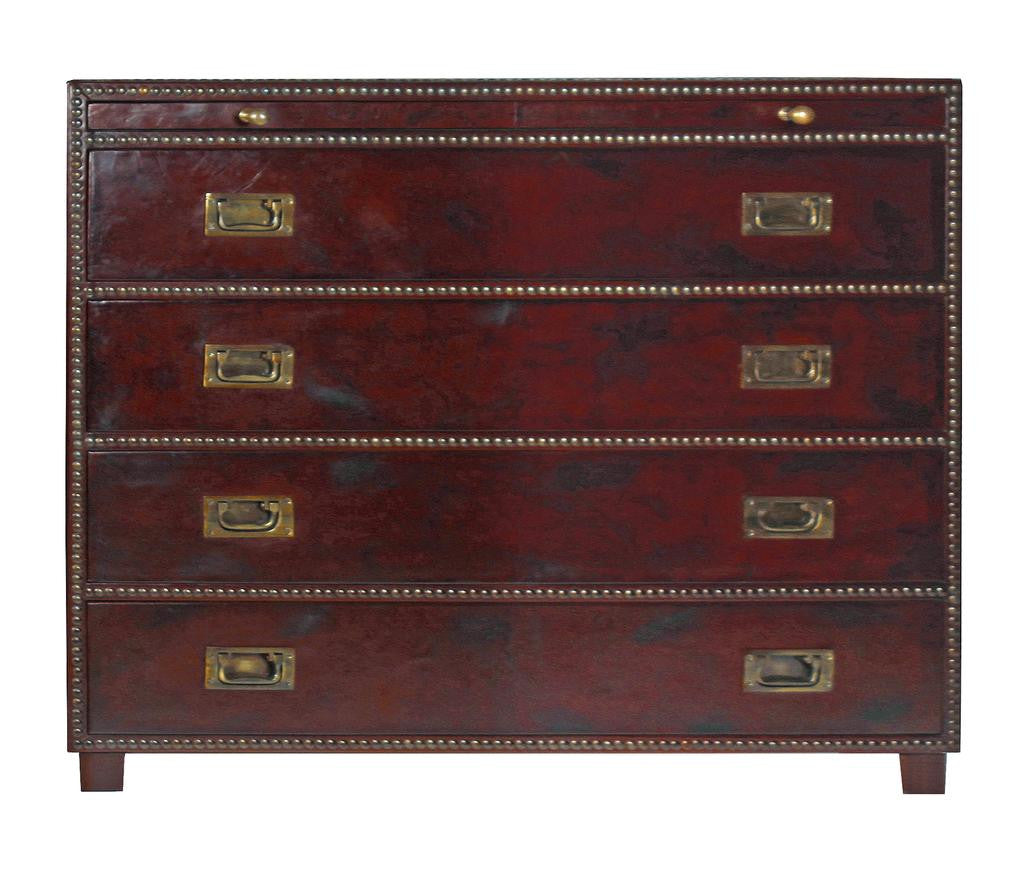 Gentleman's Brown Studded Chest - Ornate Home