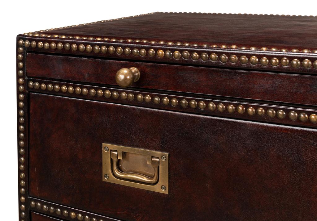 Gentleman's Brown Studded Chest - Ornate Home