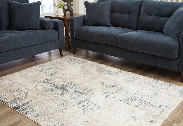 Gentor Blue/Ivory 5' x 7' Rug - Ornate Home