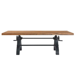 Genuine Black/Natural 96" Crank Adjustable Height Dining and Conference Table - Ornate Home