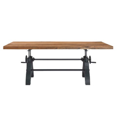 Genuine Black/Natural 96" Crank Adjustable Height Dining and Conference Table - Ornate Home