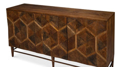 Geo Brown Three Door Sideboard - Ornate Home