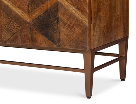 Geo Brown Three Door Sideboard - Ornate Home