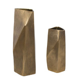GeoForm Brass Indoor-Outdoor Vases (Set of 2) - Ornate Home