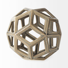Geom Tan Ceramic Geometric Object - Ornate Home