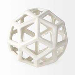 Geom White Ceramic Geometric Object - Ornate Home