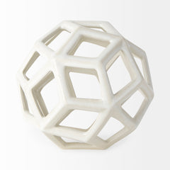 Geom White Ceramic Geometric Object - Ornate Home
