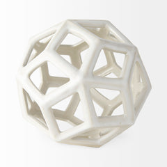 Geom White Ceramic Geometric Object - Ornate Home